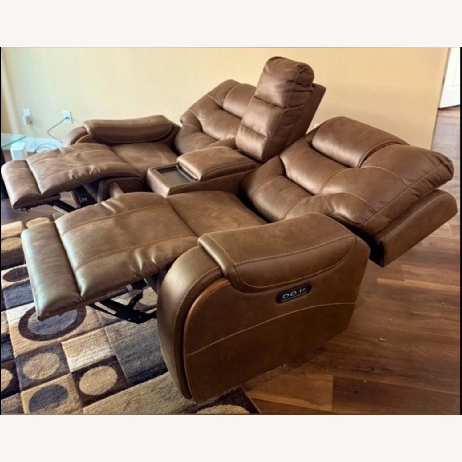 Laredo Springs Luxury Brown Microsuede Loveseat - image-2