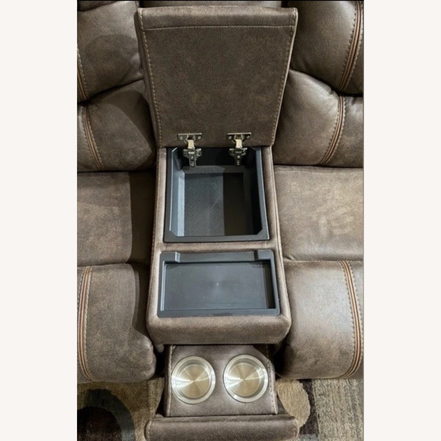 Laredo Springs Luxury Brown Microsuede Loveseat - image-4