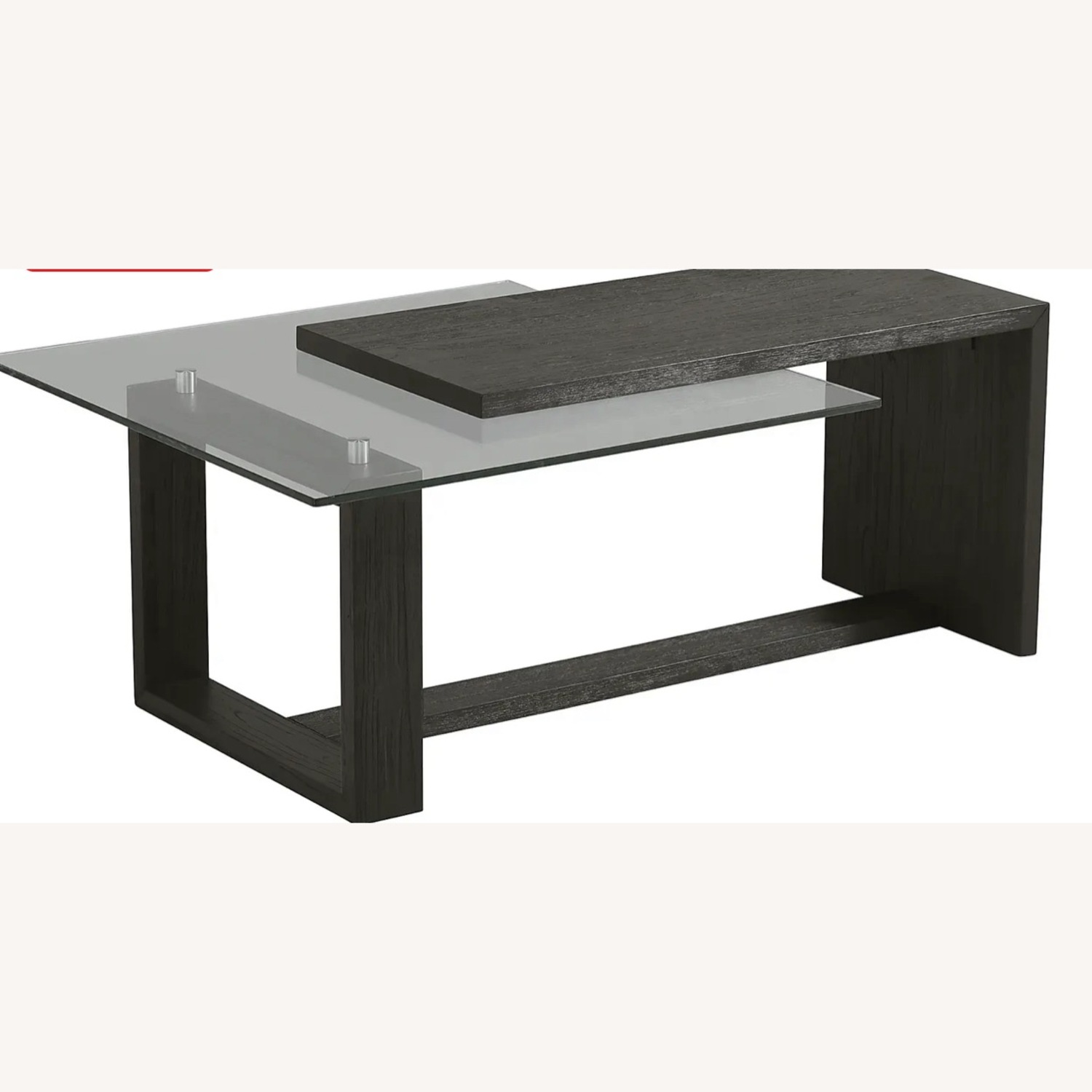 Cailee Dark Wood/Glass Top Coffee Table  - image-5