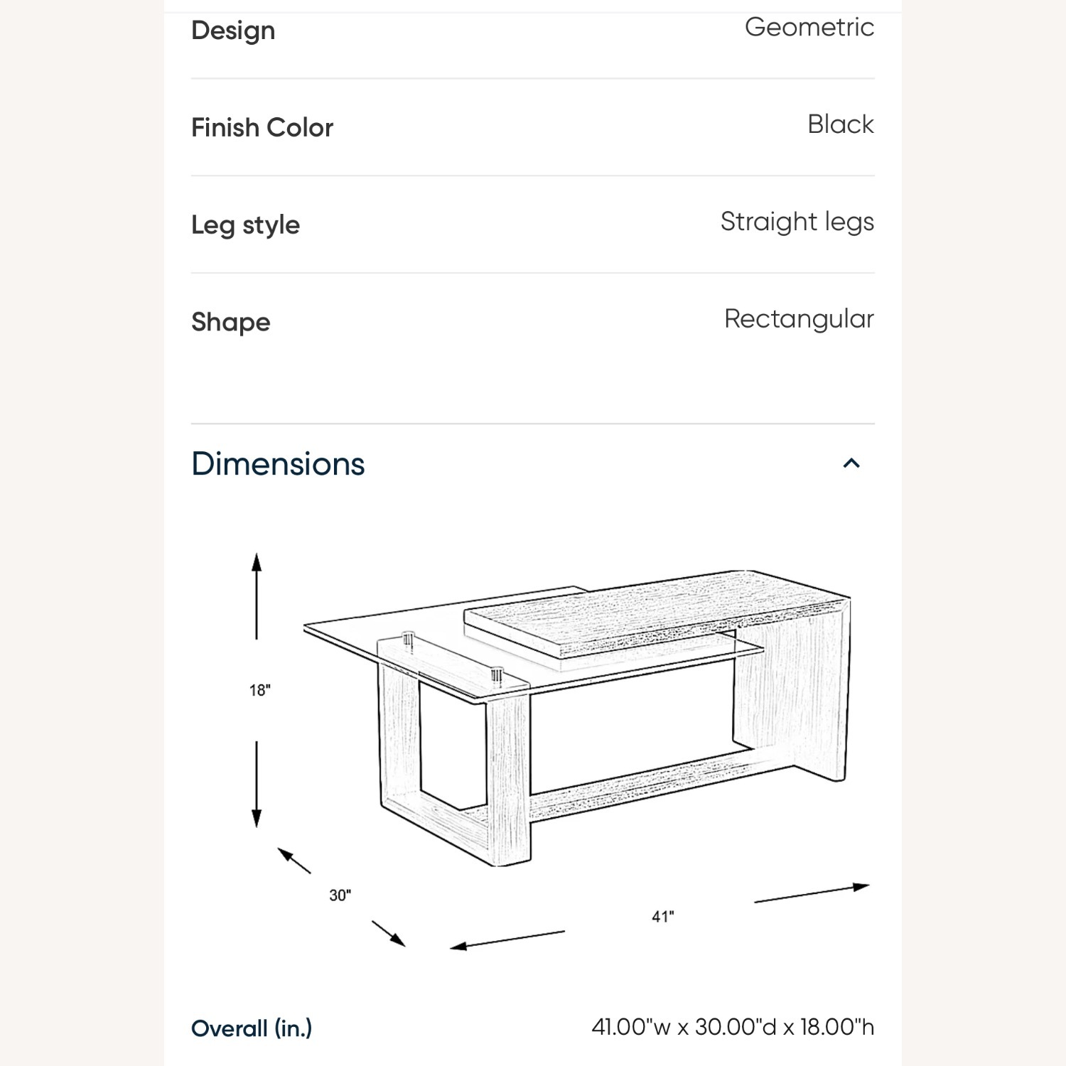 Cailee Dark Wood/Glass Top Coffee Table  - image-7