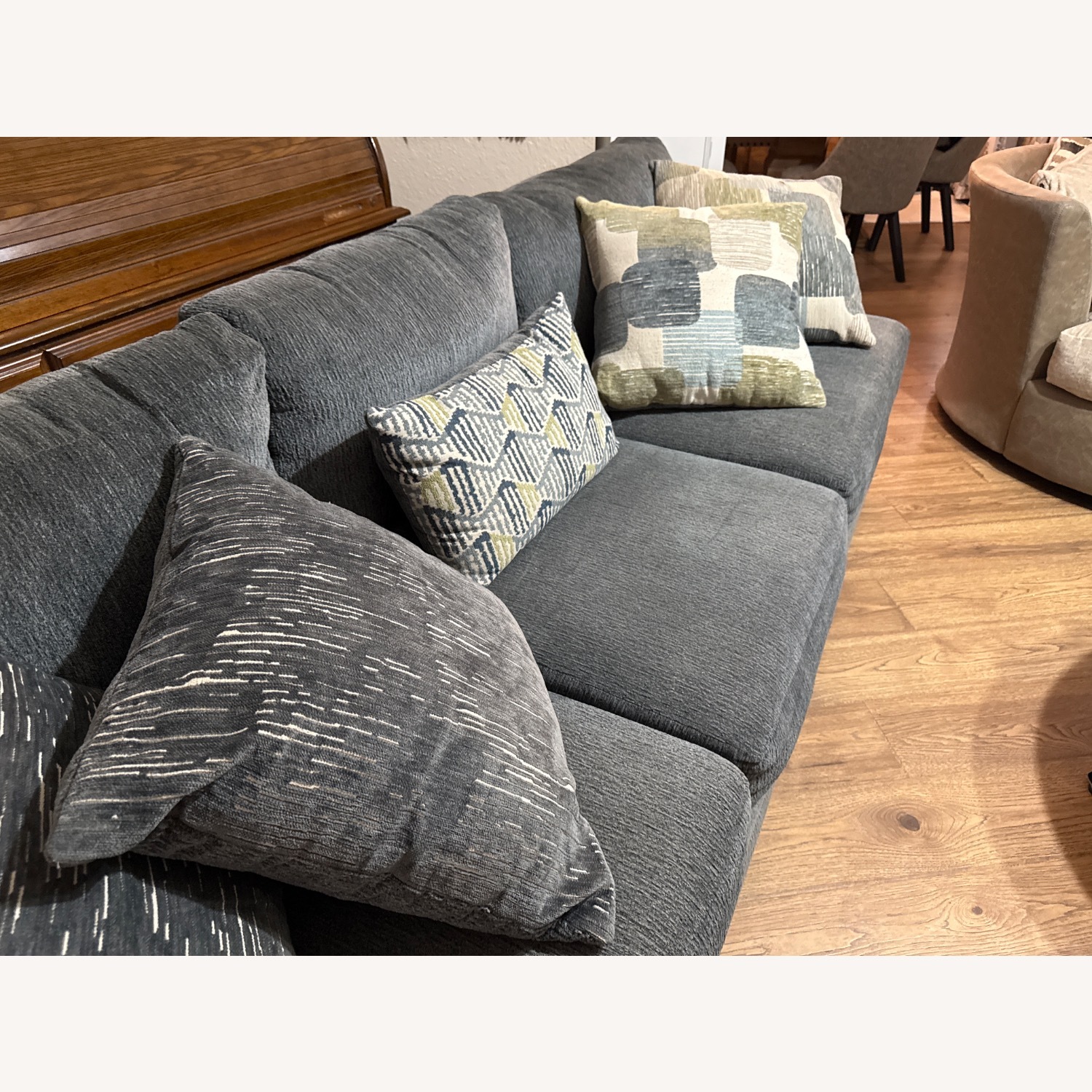 Norlin Blue 3 Seater Sofa - image-4