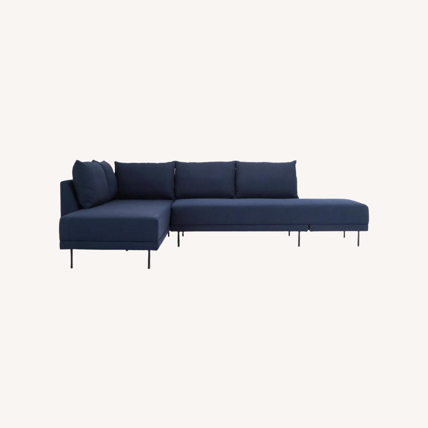 AllModern Blue Lon Upholstered Sleeper Sectional - image-0