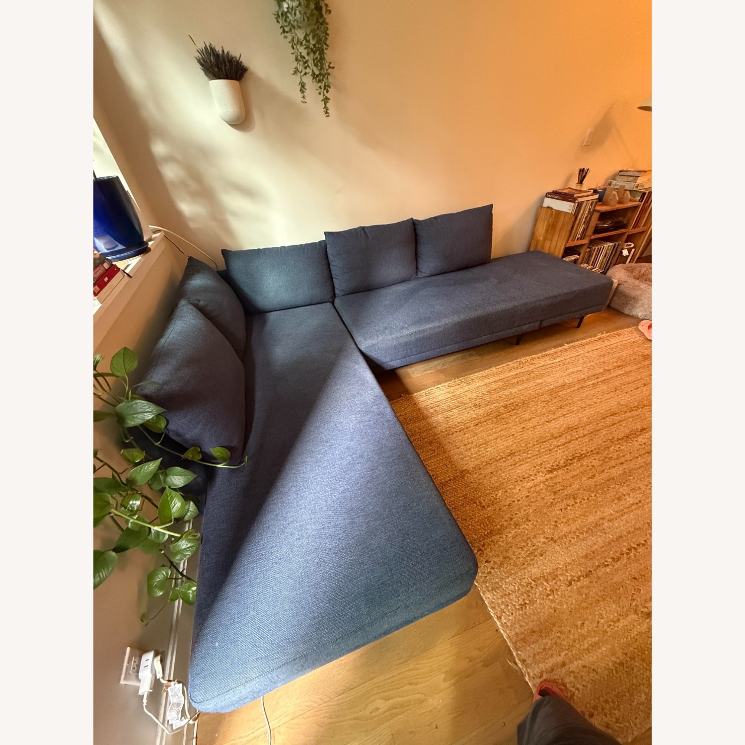 AllModern Blue Lon Upholstered Sleeper Sectional - image-3