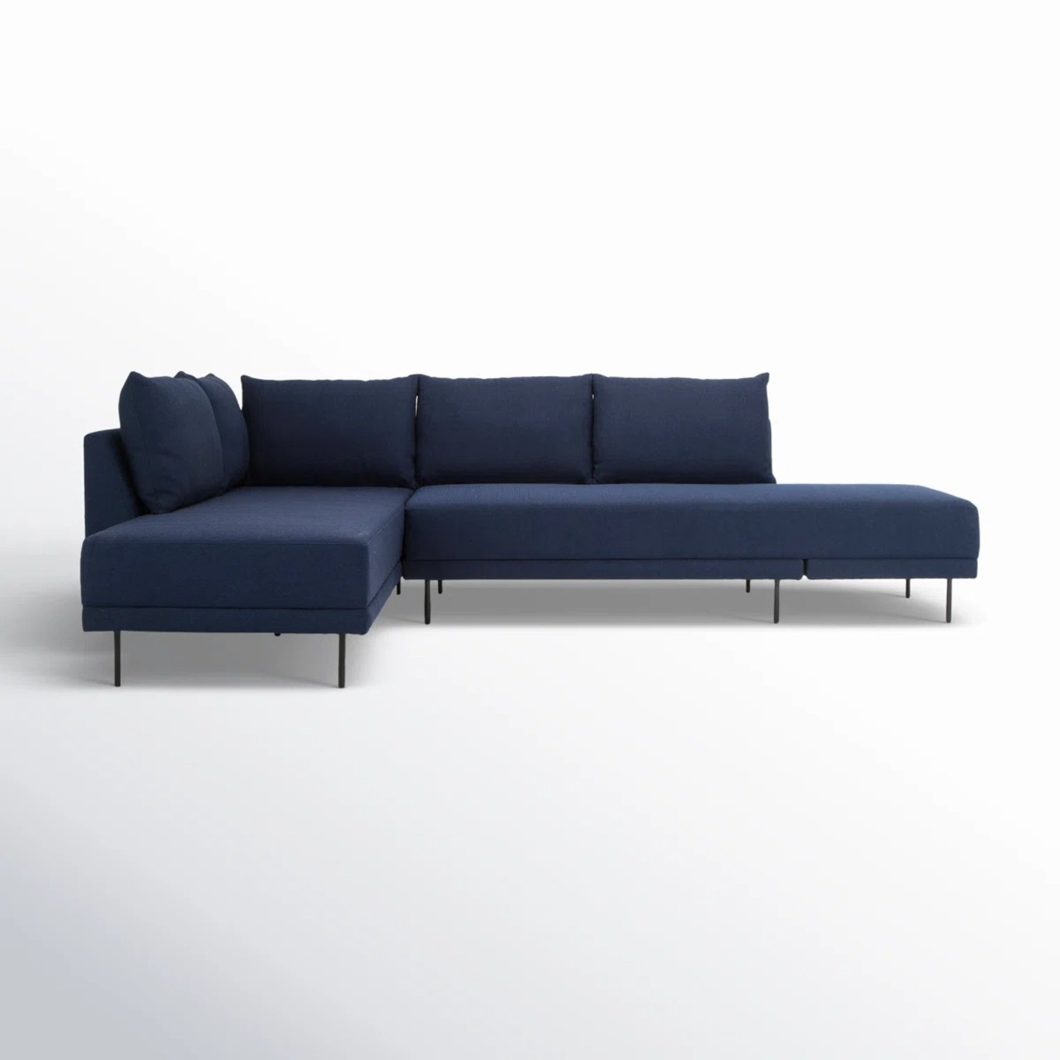 AllModern Blue Lon Upholstered Sleeper Sectional - image-1
