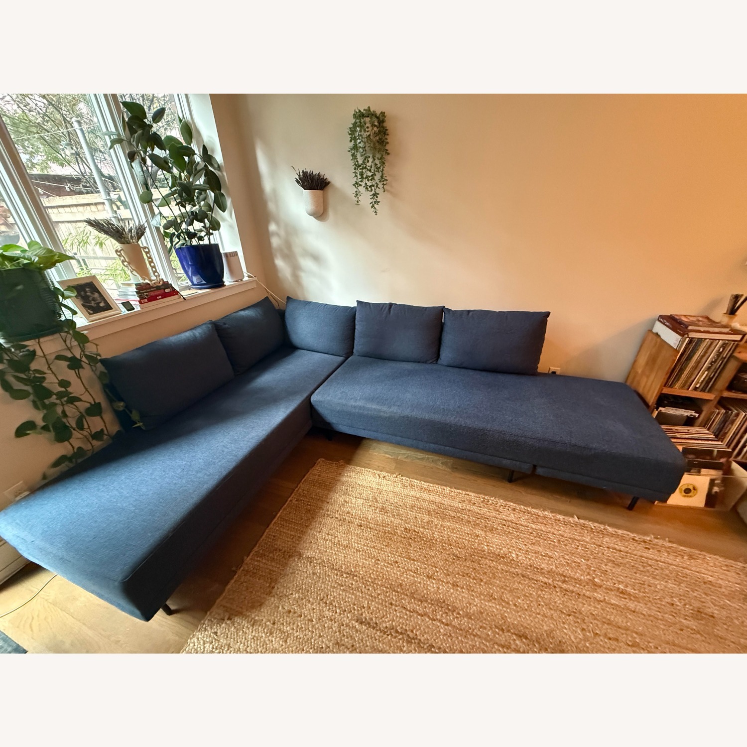 AllModern Blue Lon Upholstered Sleeper Sectional - image-2
