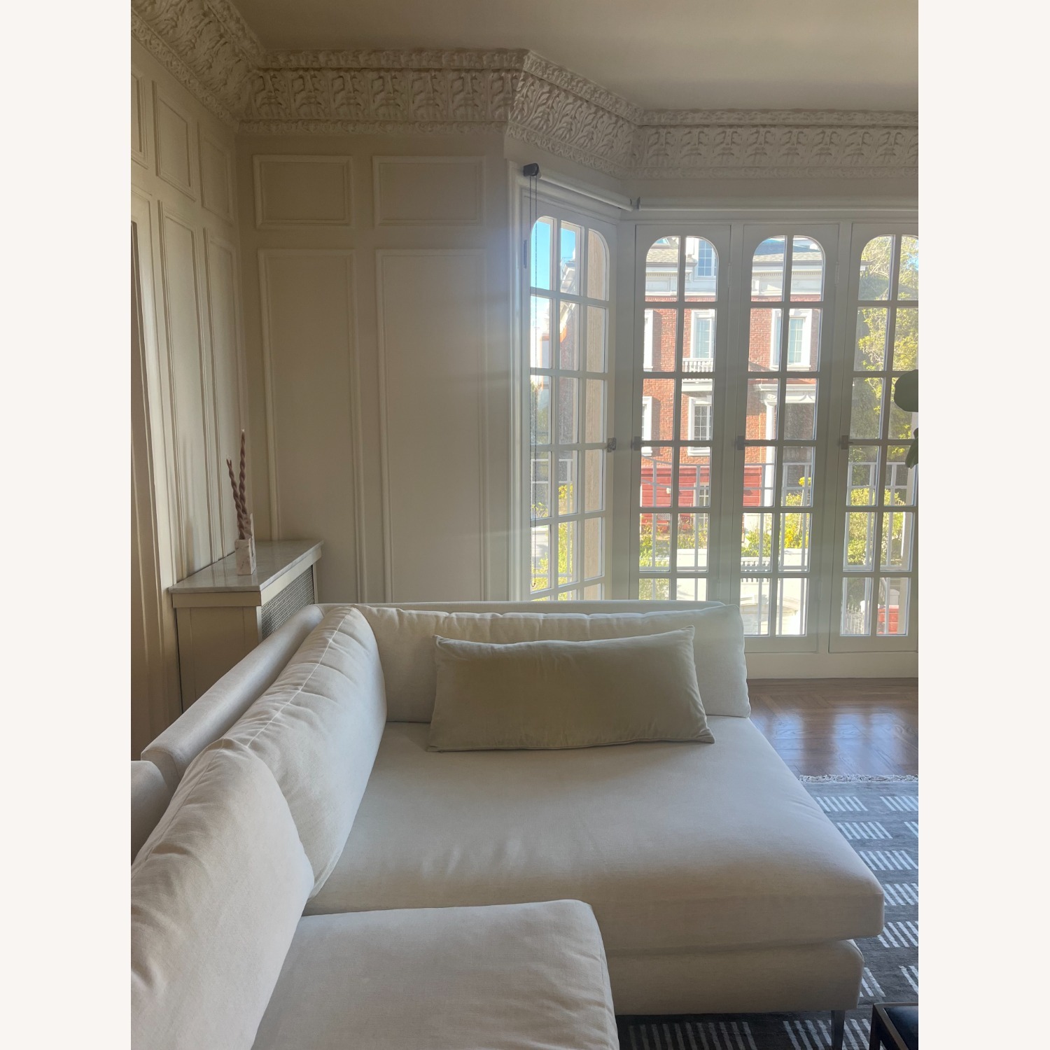 CB2 Decker White Fabric 2 Piece Sectional - image-1