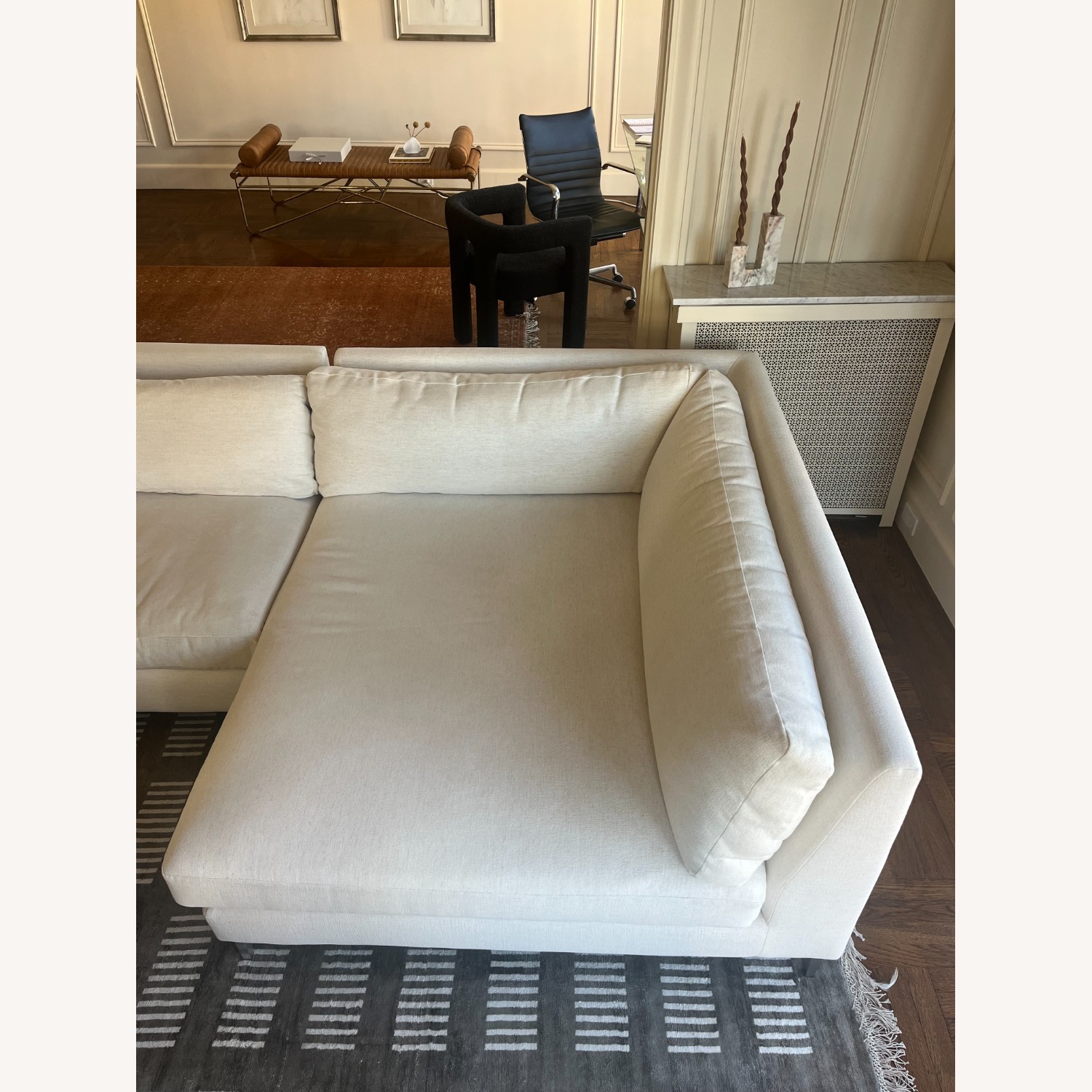 CB2 Decker White Fabric 2 Piece Sectional - image-6