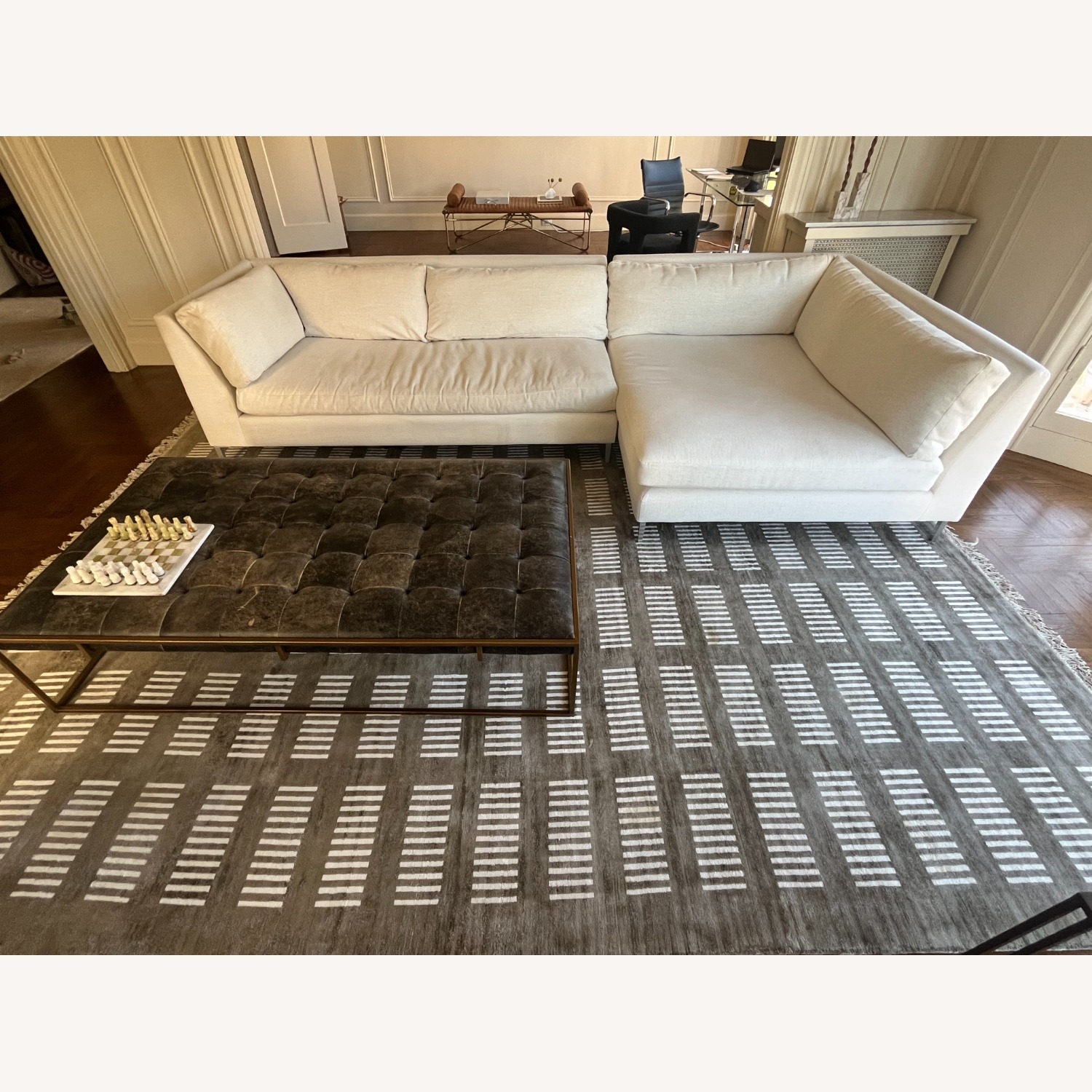 CB2 Decker White Fabric 2 Piece Sectional - image-2