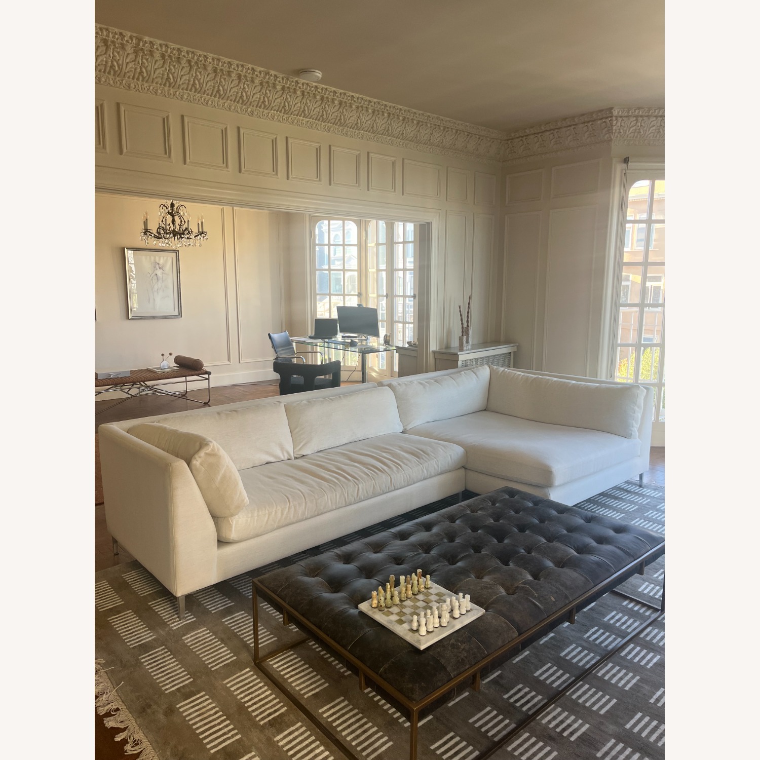 CB2 Decker White Fabric 2 Piece Sectional - image-3