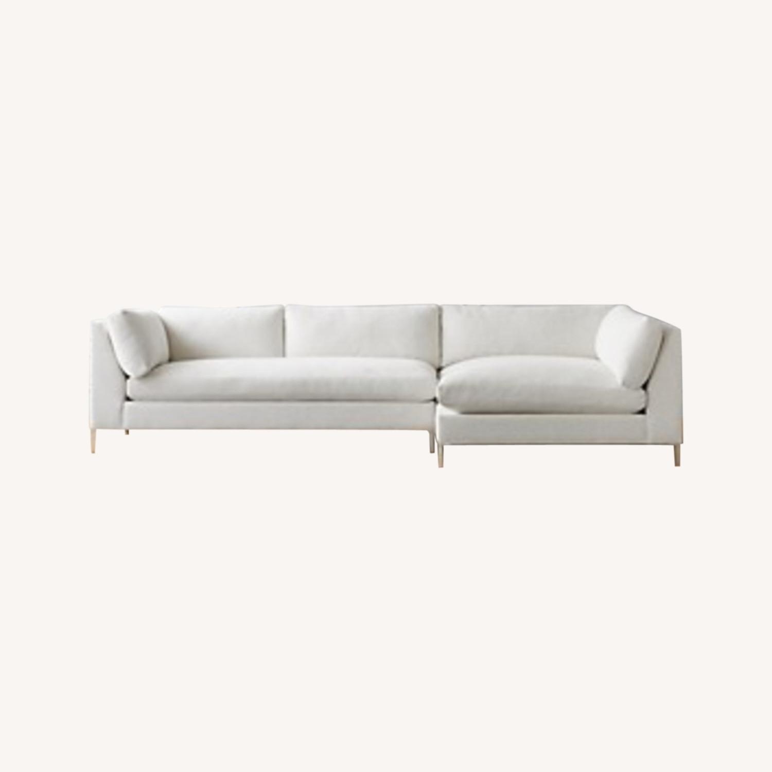 CB2 Decker White Fabric 2 Piece Sectional - image-0