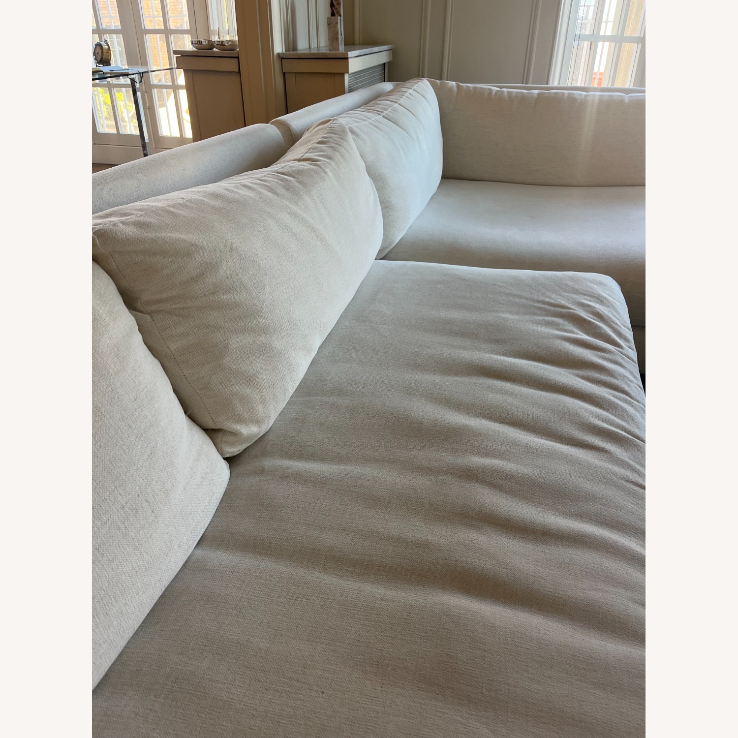 CB2 Decker White Fabric 2 Piece Sectional - image-8