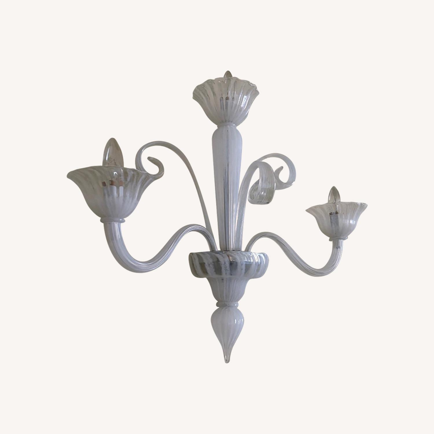 Vintage/Antique Finds White Glass Wall Lamp - image-0