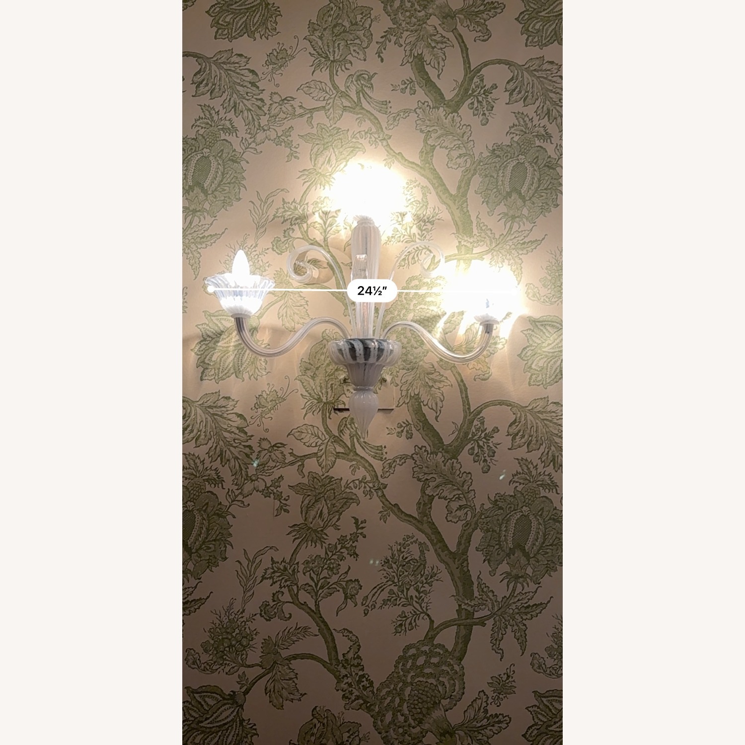 Vintage/Antique Finds White Glass Wall Lamp - image-5