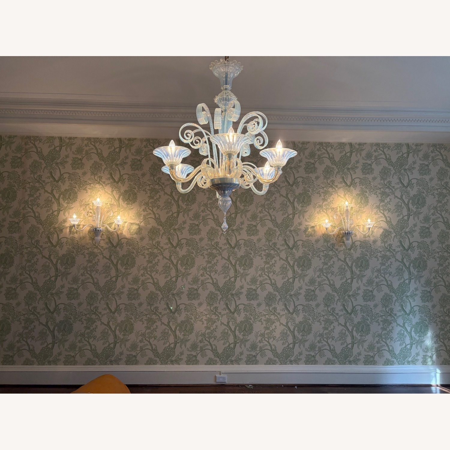 Vintage/Antique Finds White Glass Wall Lamp - image-3