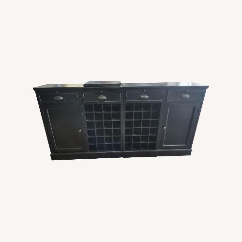 Used Crate & Barrel Steamer Black Bar Cabinet for sale on AptDeco