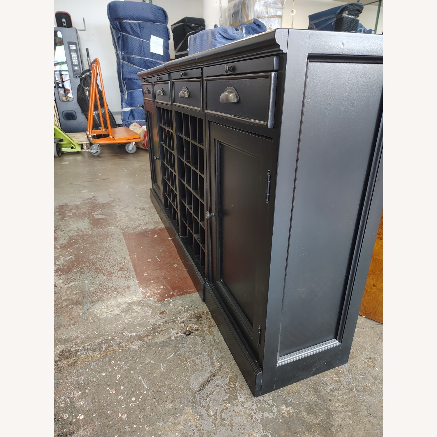 Crate & Barrel Steamer Black Bar Cabinet - image-4