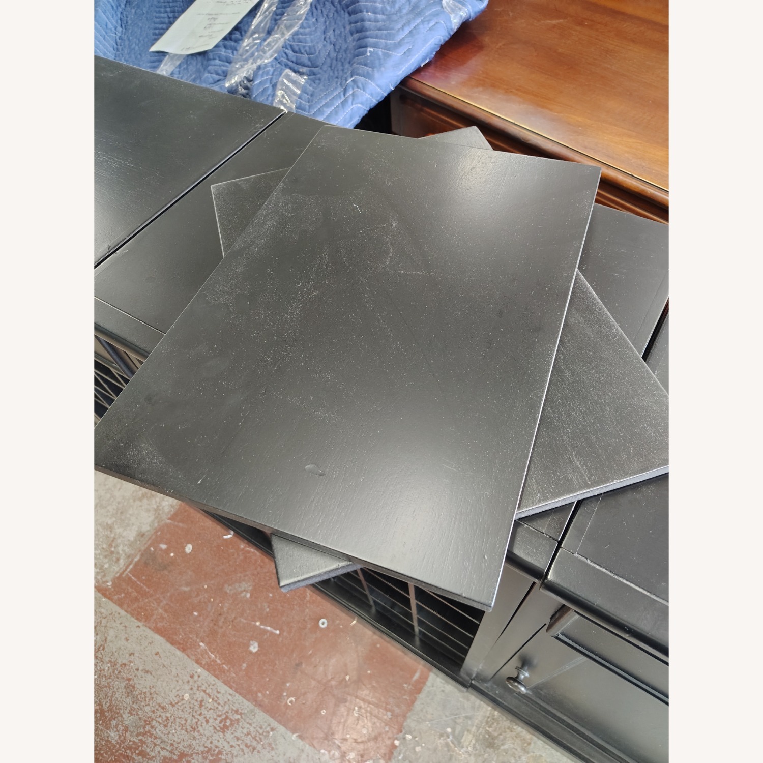 Crate & Barrel Steamer Black Bar Cabinet - image-2