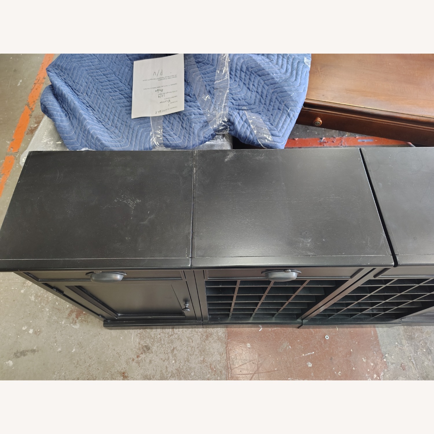 Crate & Barrel Steamer Black Bar Cabinet - image-7