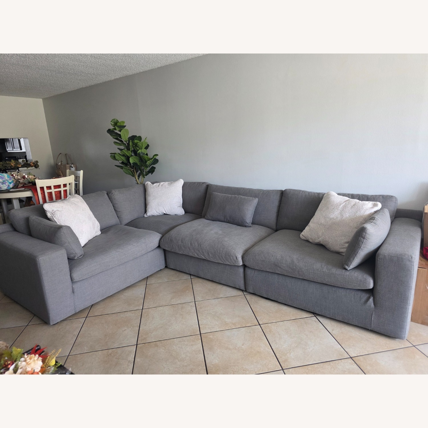 Ashley Furniture Light Gray 3+ Seater Sofa - image-1