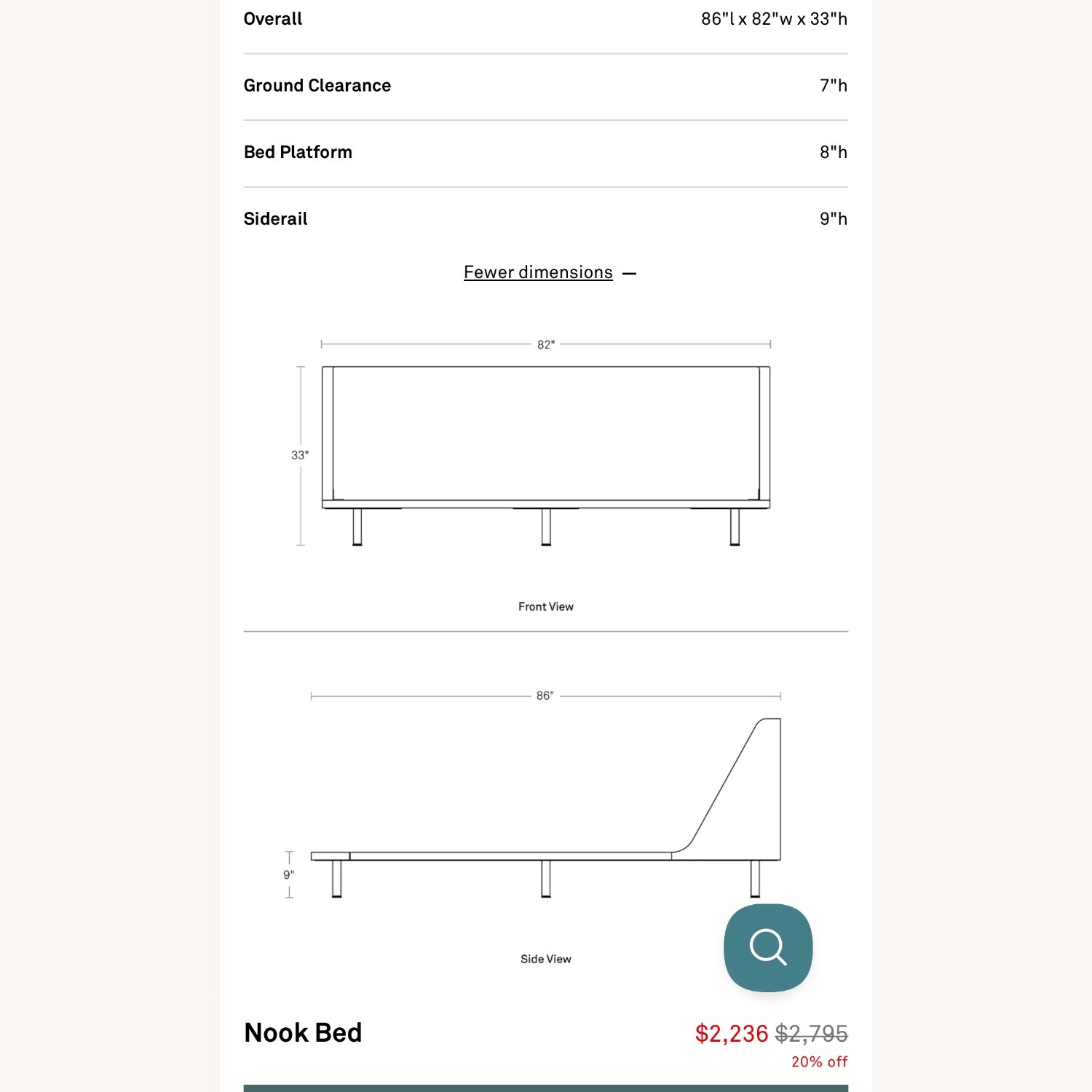 Blu Dot Nook Bef Blue Fabric King Bed - image-6