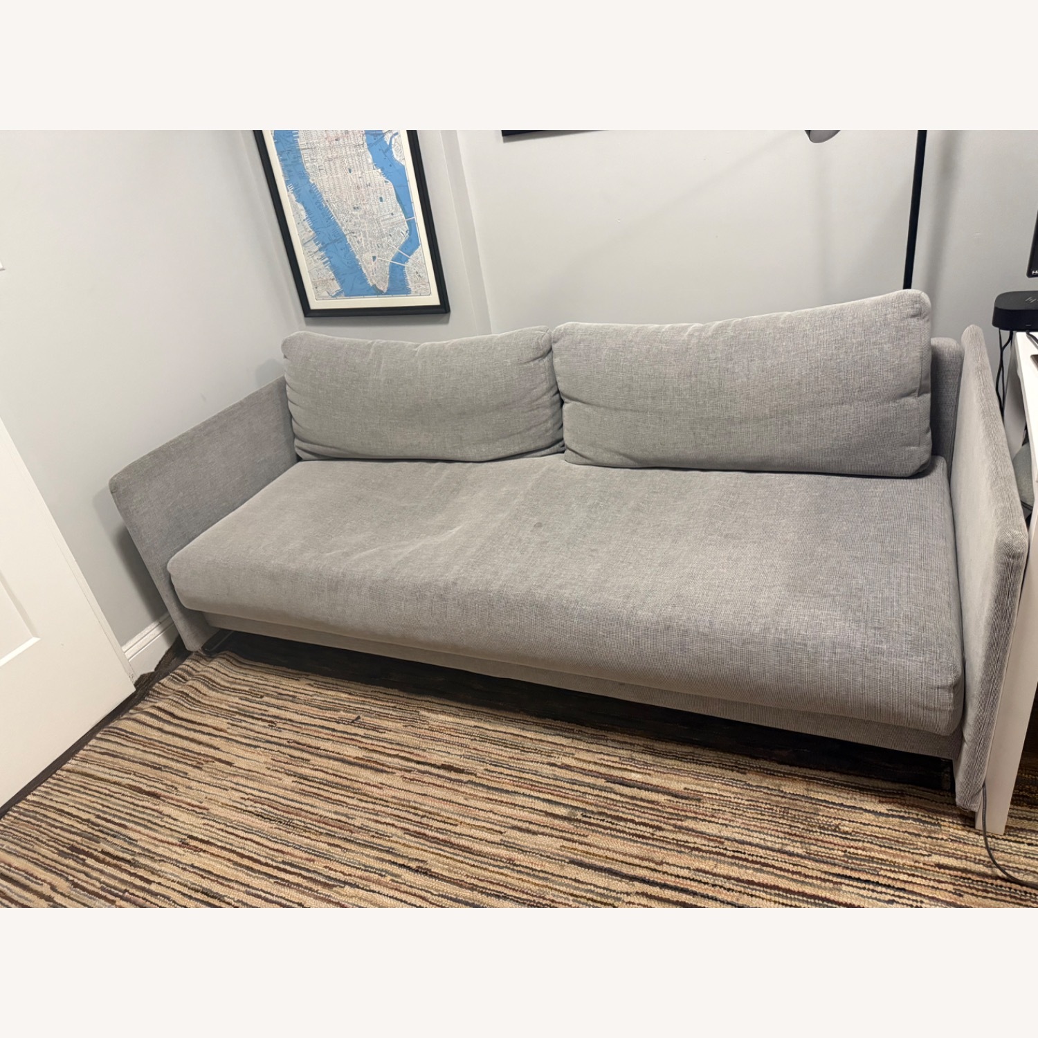 CB2 Tandom Light Gray Fabric Sleeper Sofa - image-2