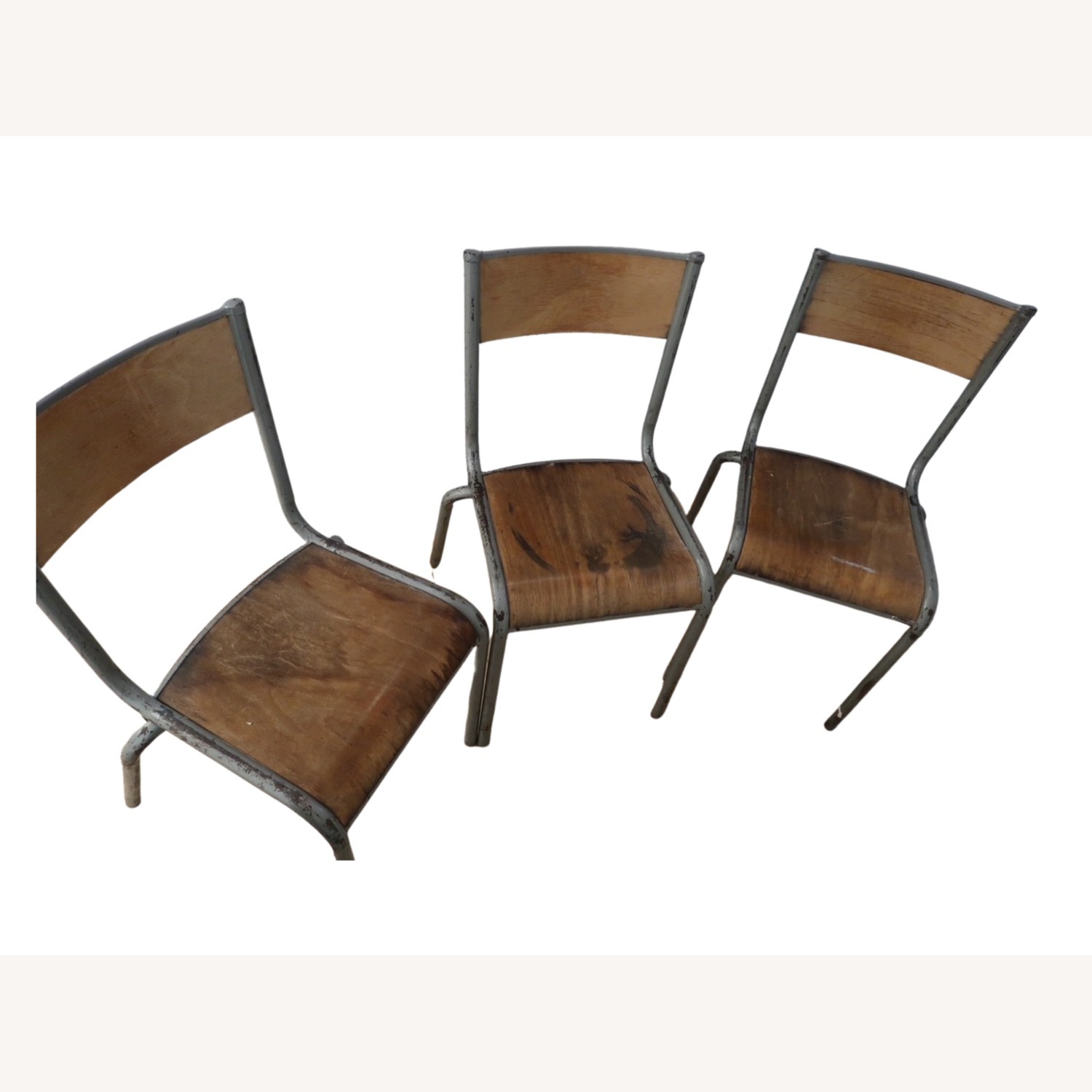 Antique Vintage Natural Metal Dining Chairs - image-4