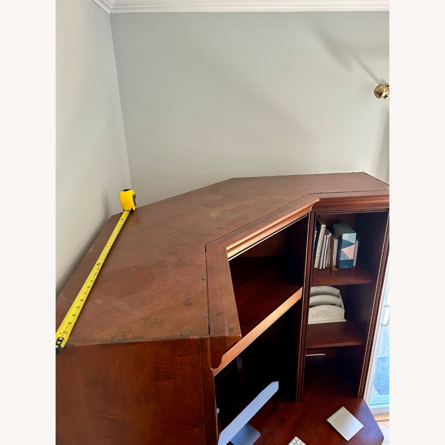 Ethan Allen Dark Brown Wood Desk - image-1