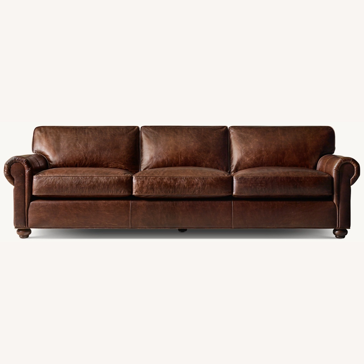Restoration Hardware Dark Brown 3+ Seater Sofa - image-0