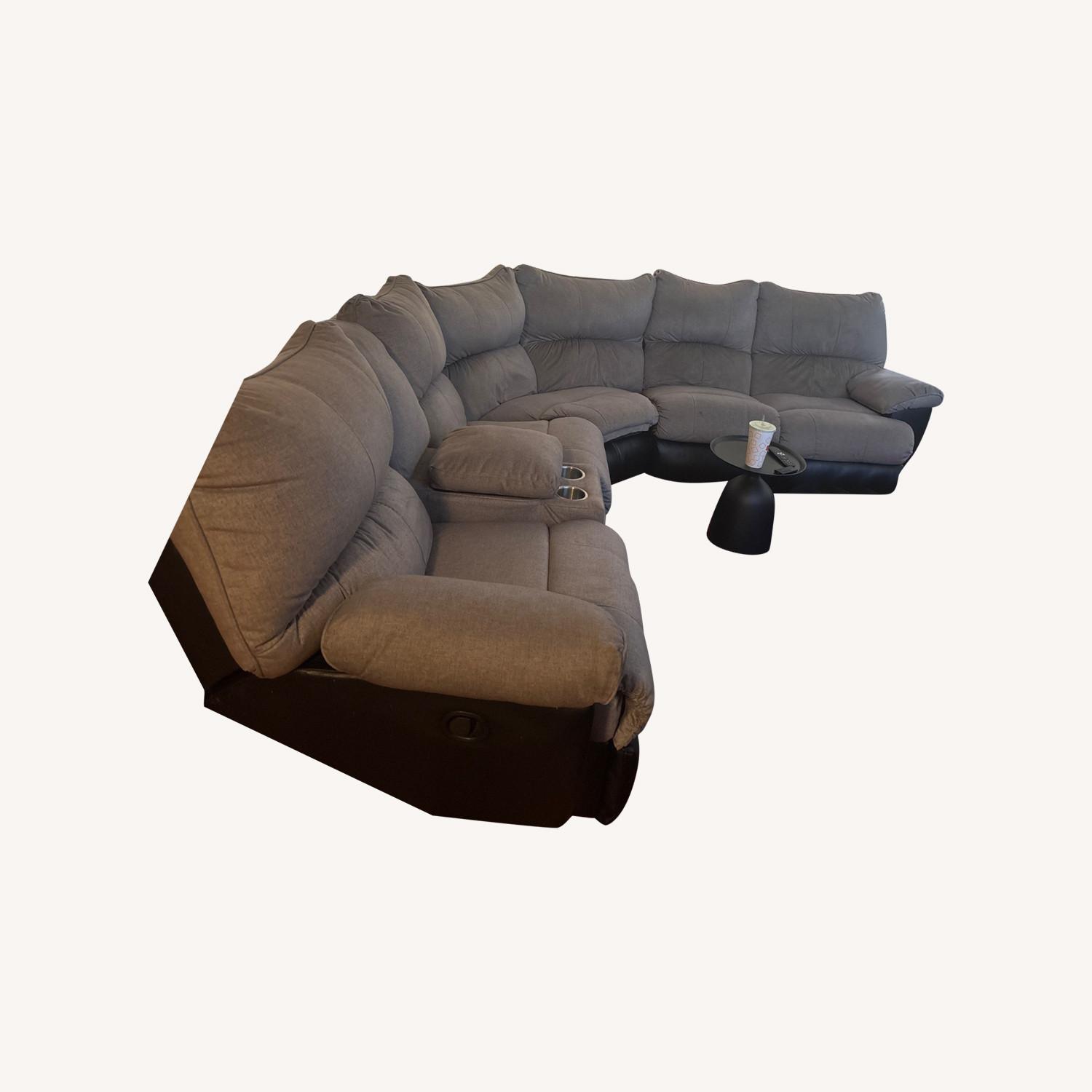 Dark Gray Fabric 2 Piece Sectional - image-0