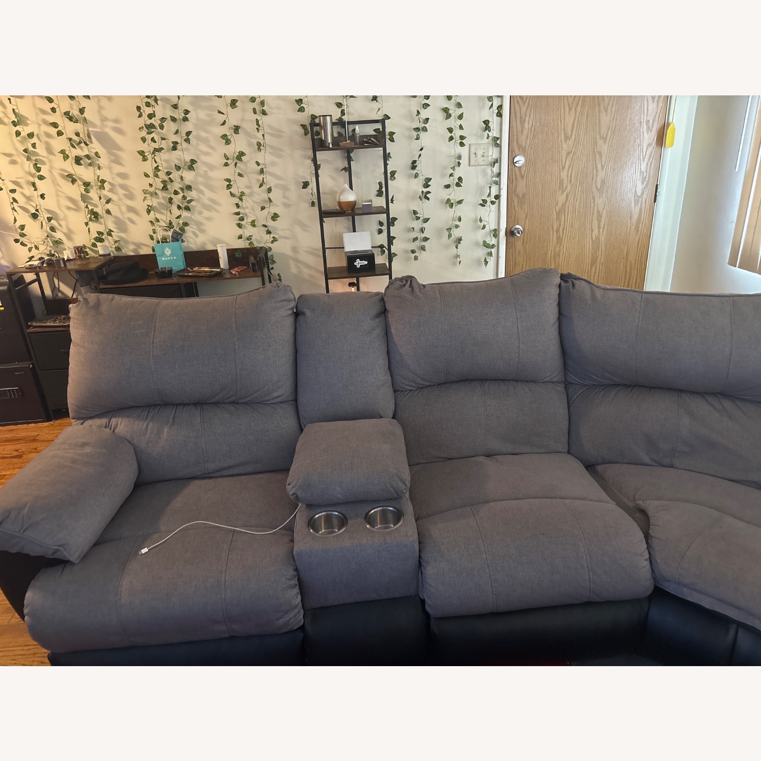 Dark Gray Fabric 2 Piece Sectional - image-10