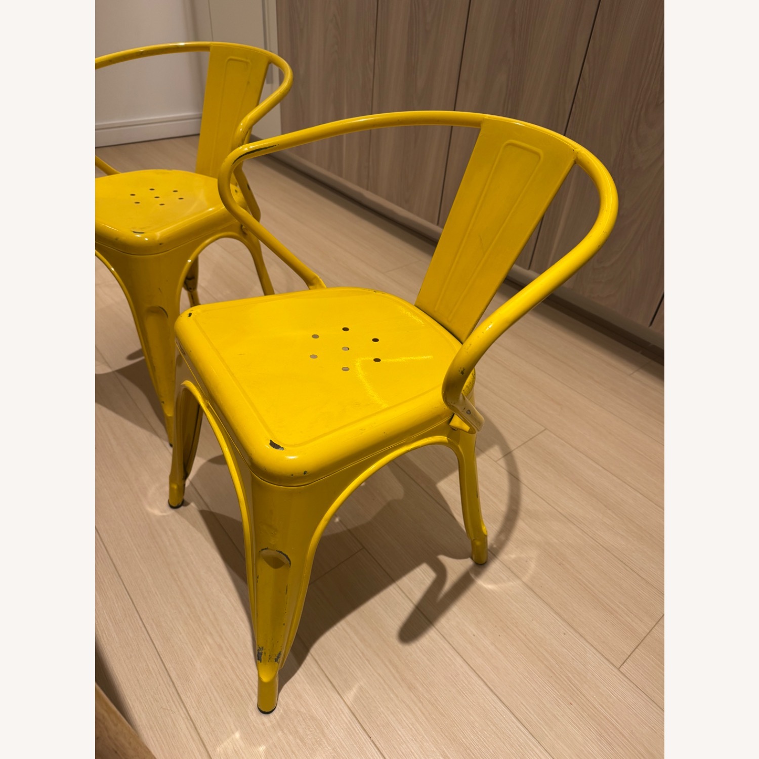 Vintage/Antique Yellow Stainless Steel Armchair - image-1