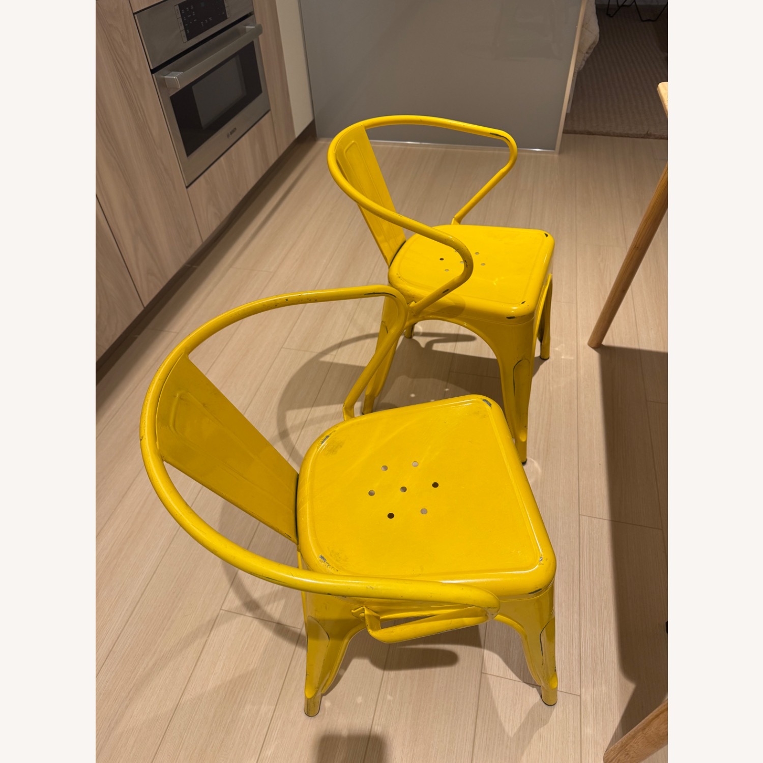 Vintage/Antique Yellow Stainless Steel Armchair - image-3