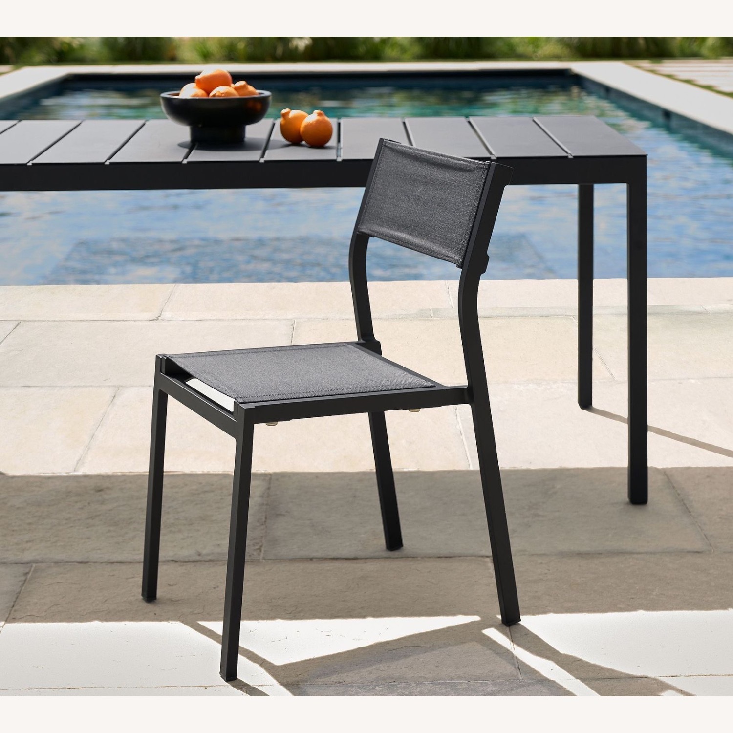 Pottery Barn Black Metal Stackable Dining Chairs - image-2