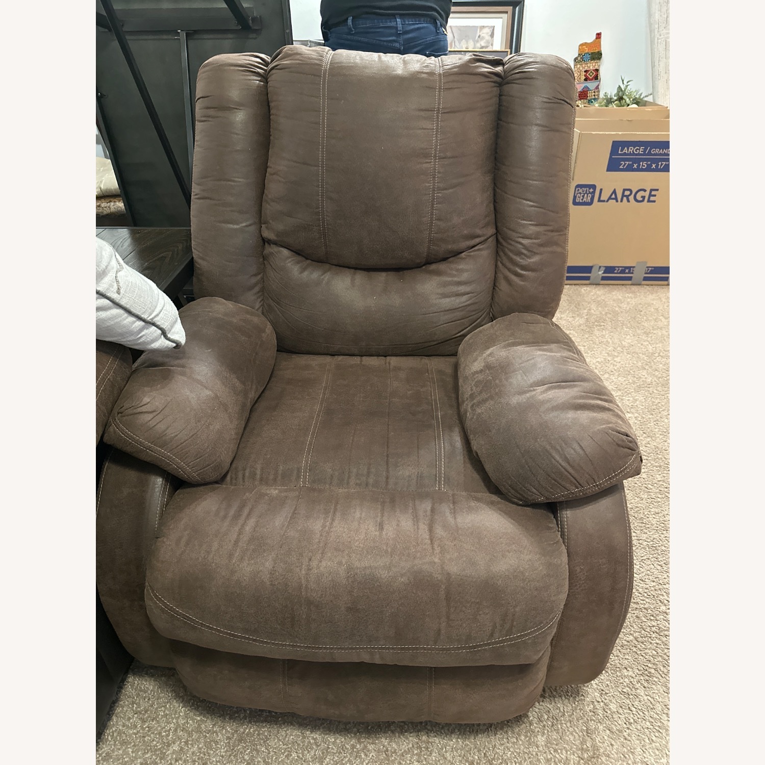 Ashley Furniture Bladewood Dark Brown Fabric Recliner - image-1