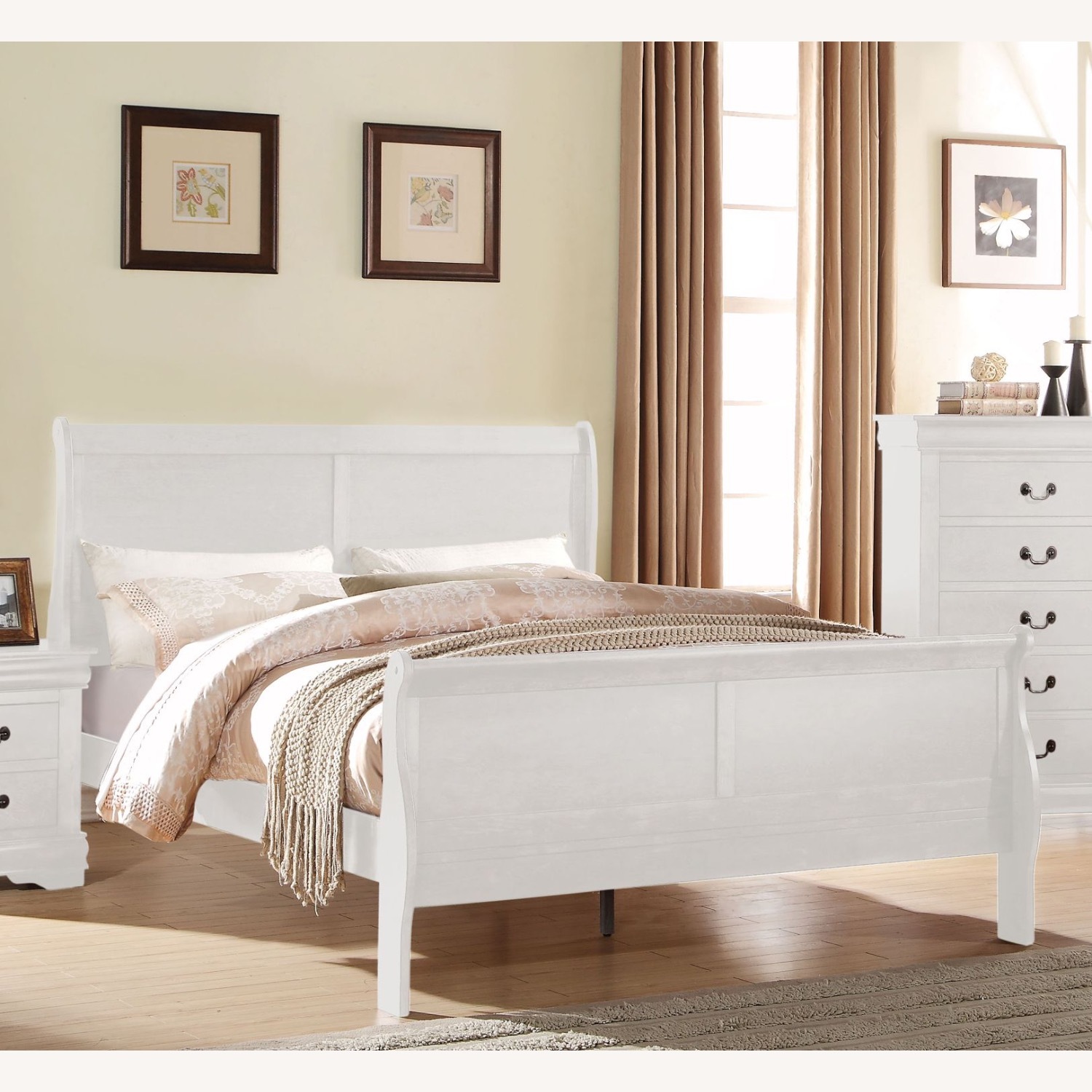 CrownMark Furniture White Wood Queen Bed - image-3
