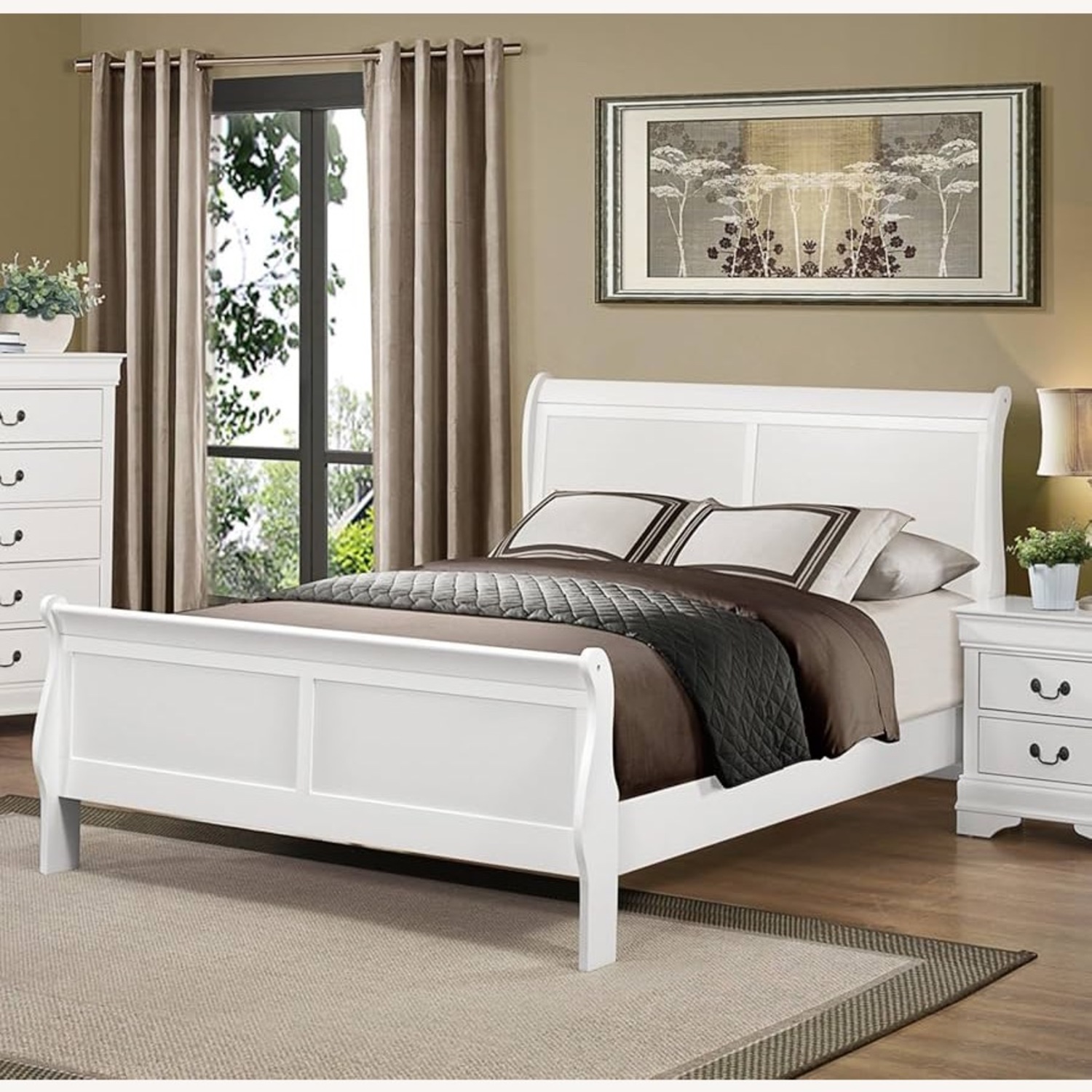 CrownMark Furniture White Wood Queen Bed - image-2