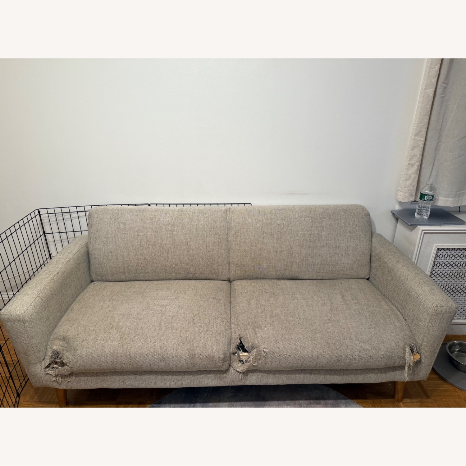 West Elm Oliver Light Gray Fabric Loveseat - image-1