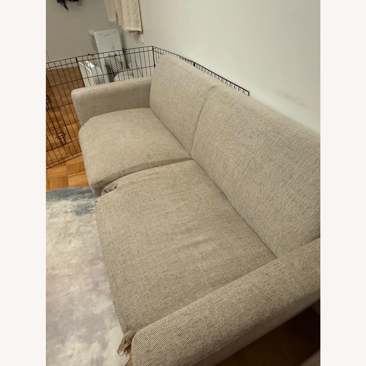 West Elm Oliver Light Gray Fabric Loveseat - image-3