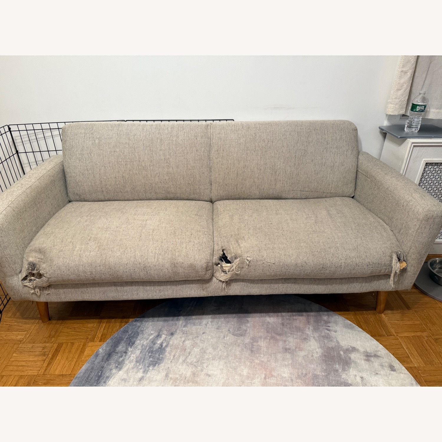 West Elm Oliver Light Gray Fabric Loveseat - image-2