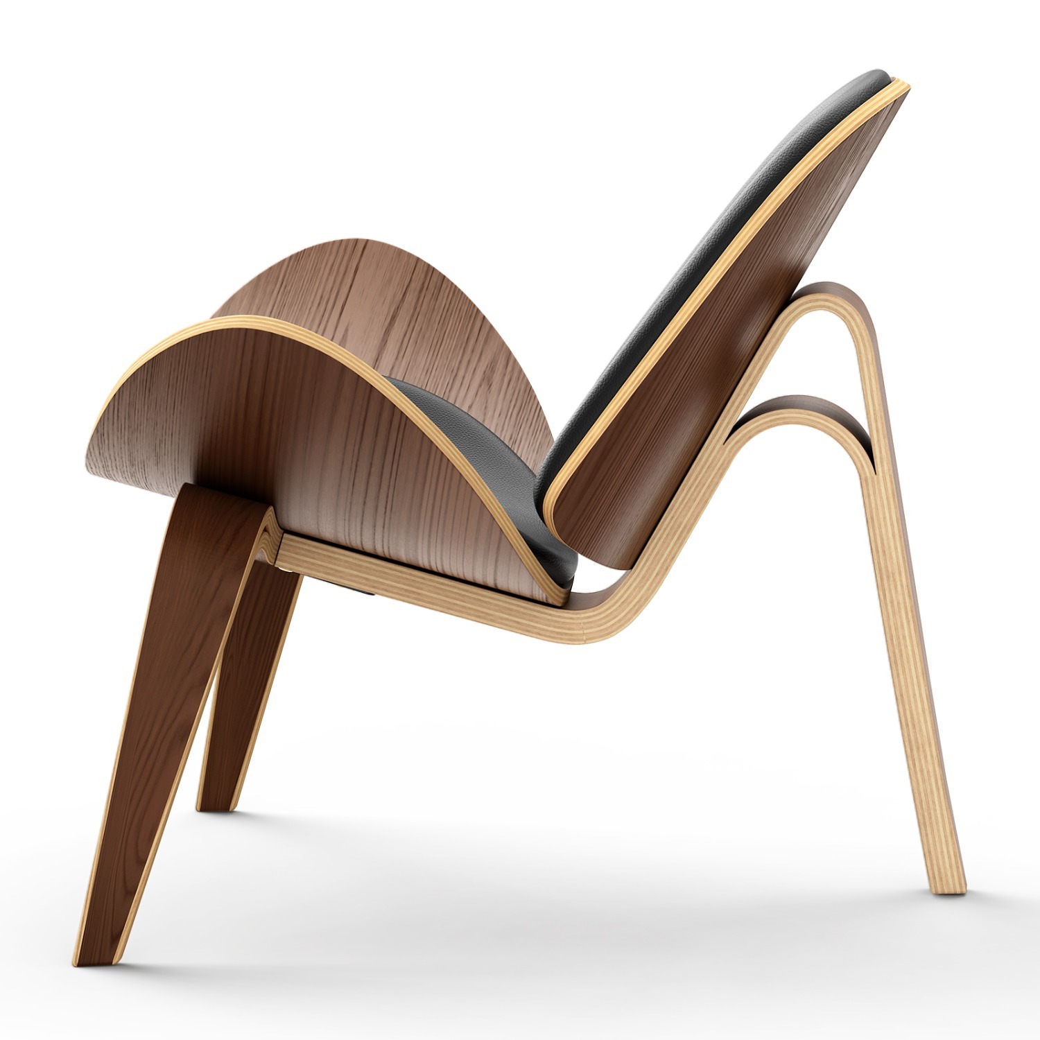 Shell Chair Black Wood Armchair - image-4