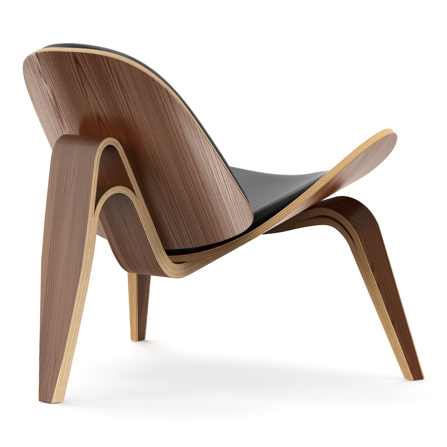 Shell Chair Black Wood Armchair - image-3