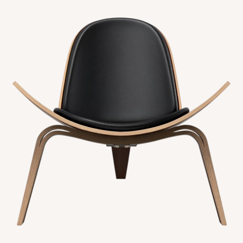 Used Shell Chair Black Wood Armchair for sale on AptDeco