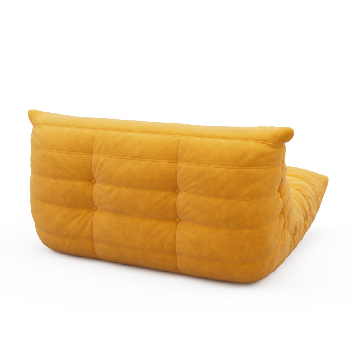 Togo Sofa Multi Seat Yellow Leather 2 Seater Sofa - image-4