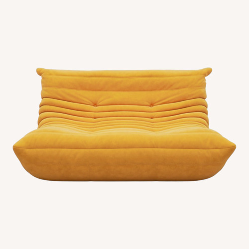Used Togo Sofa Multi Seat Yellow Leather 2 Seater Sofa for sale on AptDeco