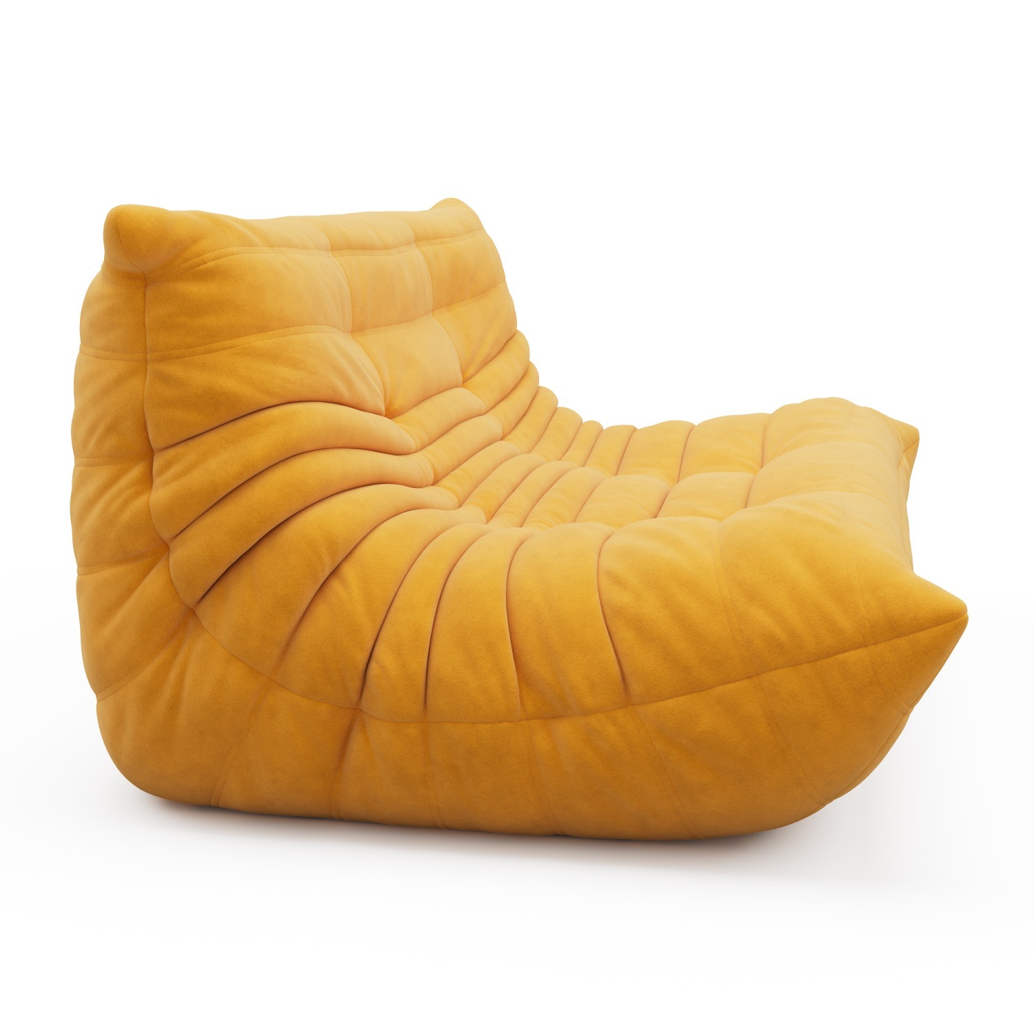 Togo Sofa Multi Seat Yellow Leather 2 Seater Sofa - image-2