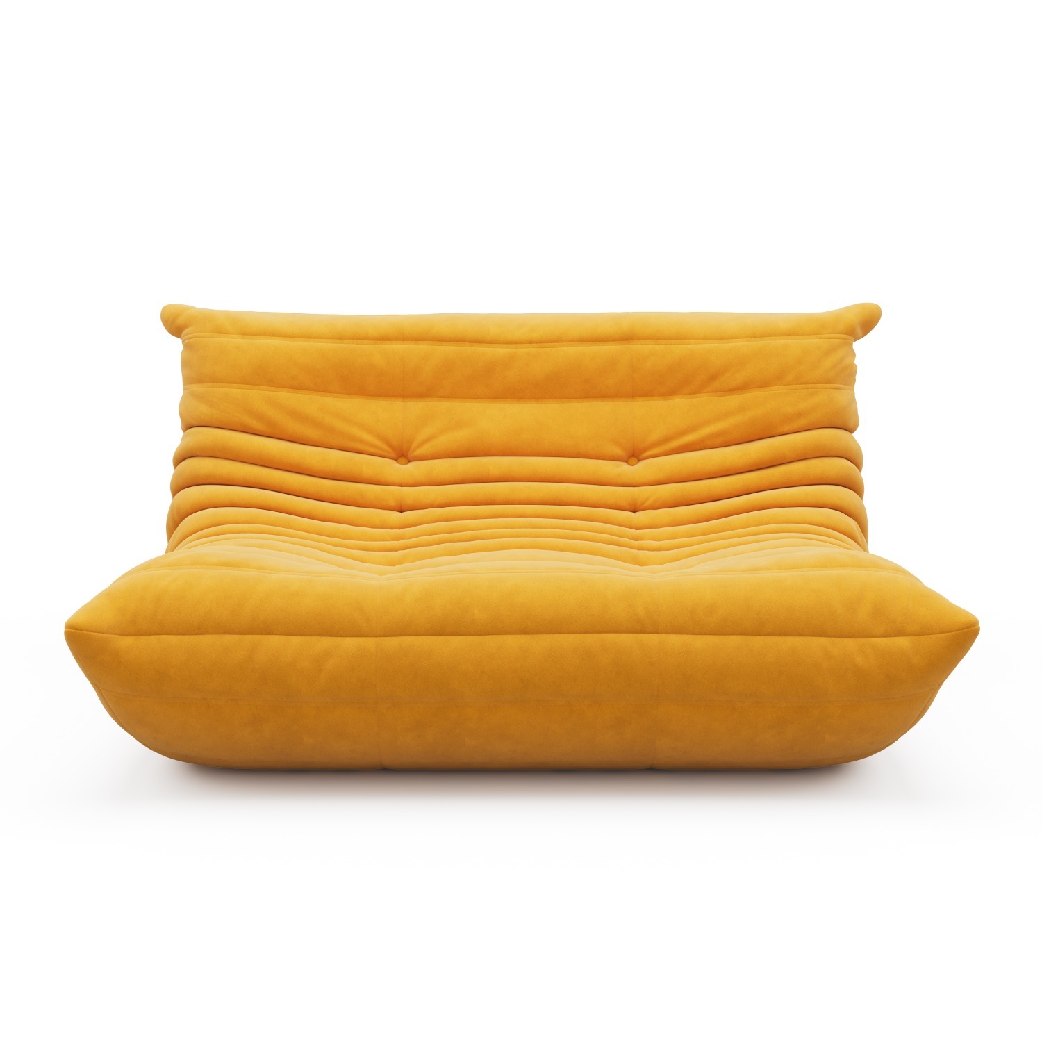 Togo Sofa Multi Seat Yellow Leather 2 Seater Sofa - image-3