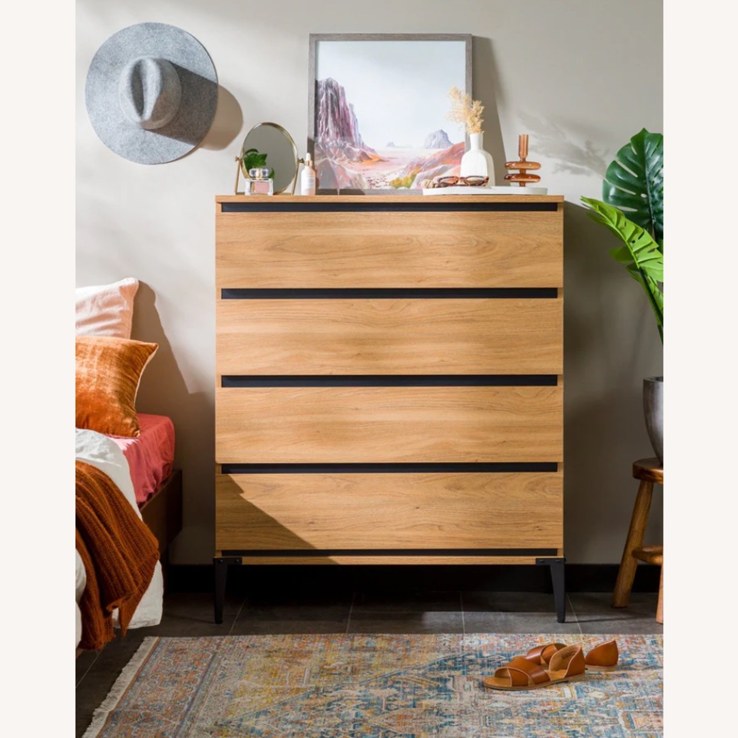 Walker Edison Light Brown Wood Dresser - image-3