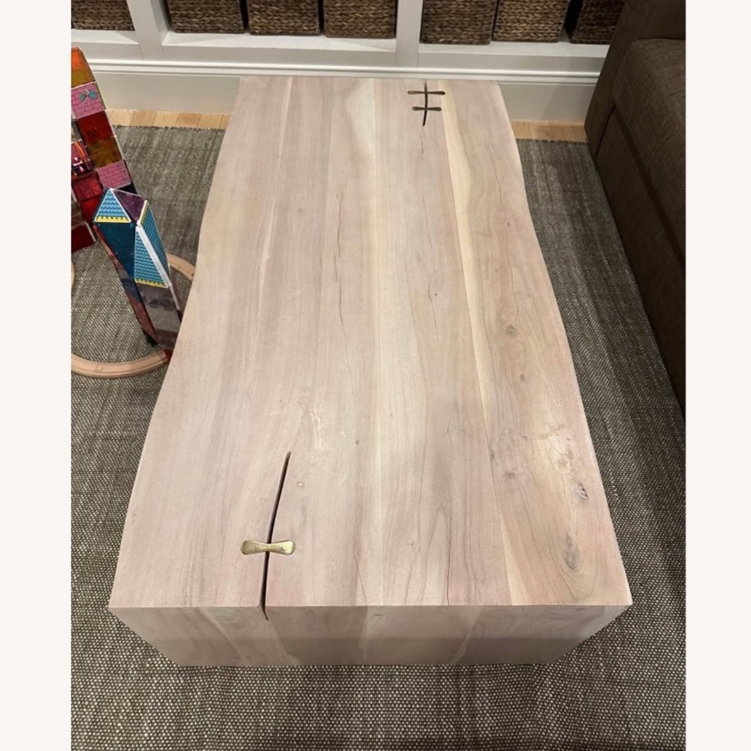 Crate & Barrel Natural Wood Coffee Table - image-3