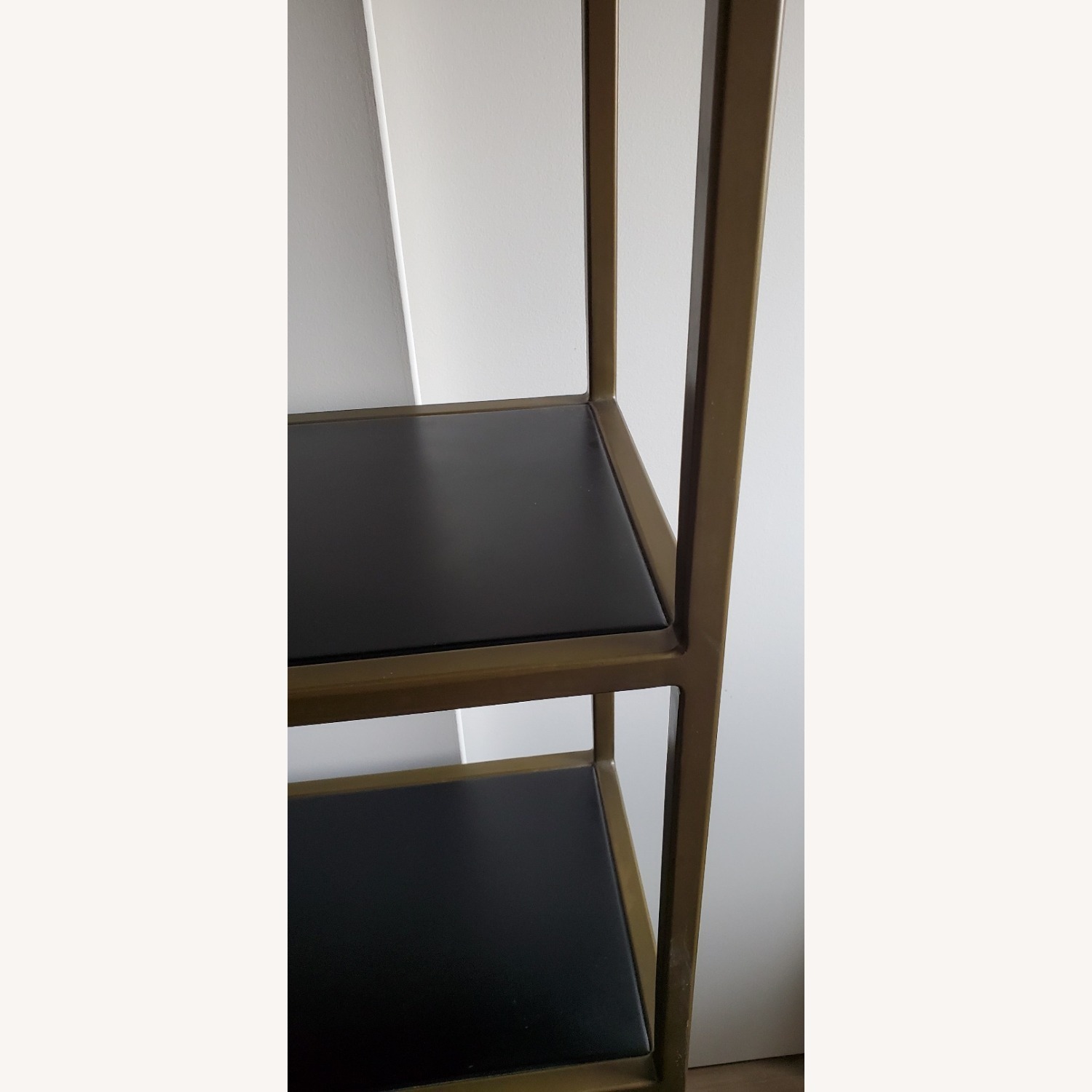 Crate & Barrel Remi Open Bookcase Warm Brass - image-3