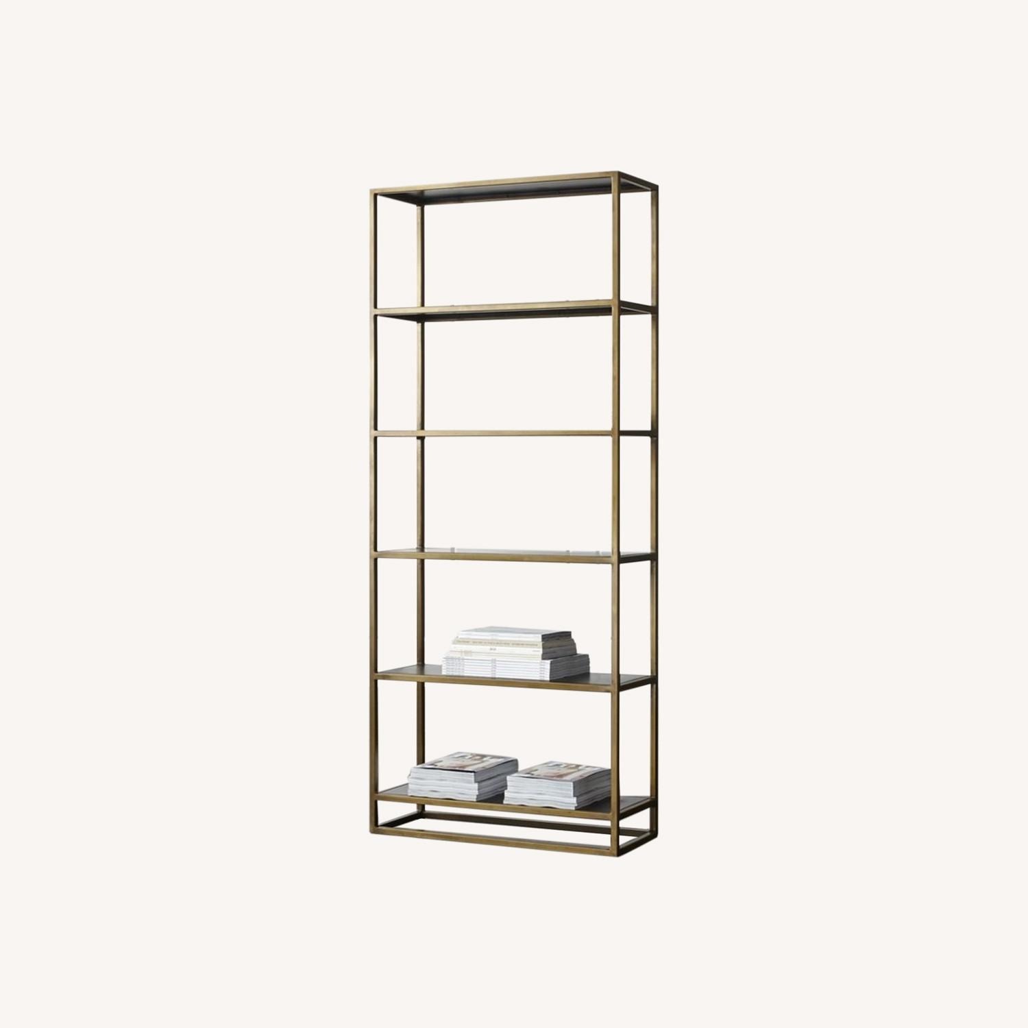 Crate & Barrel Remi Open Bookcase Warm Brass - image-0
